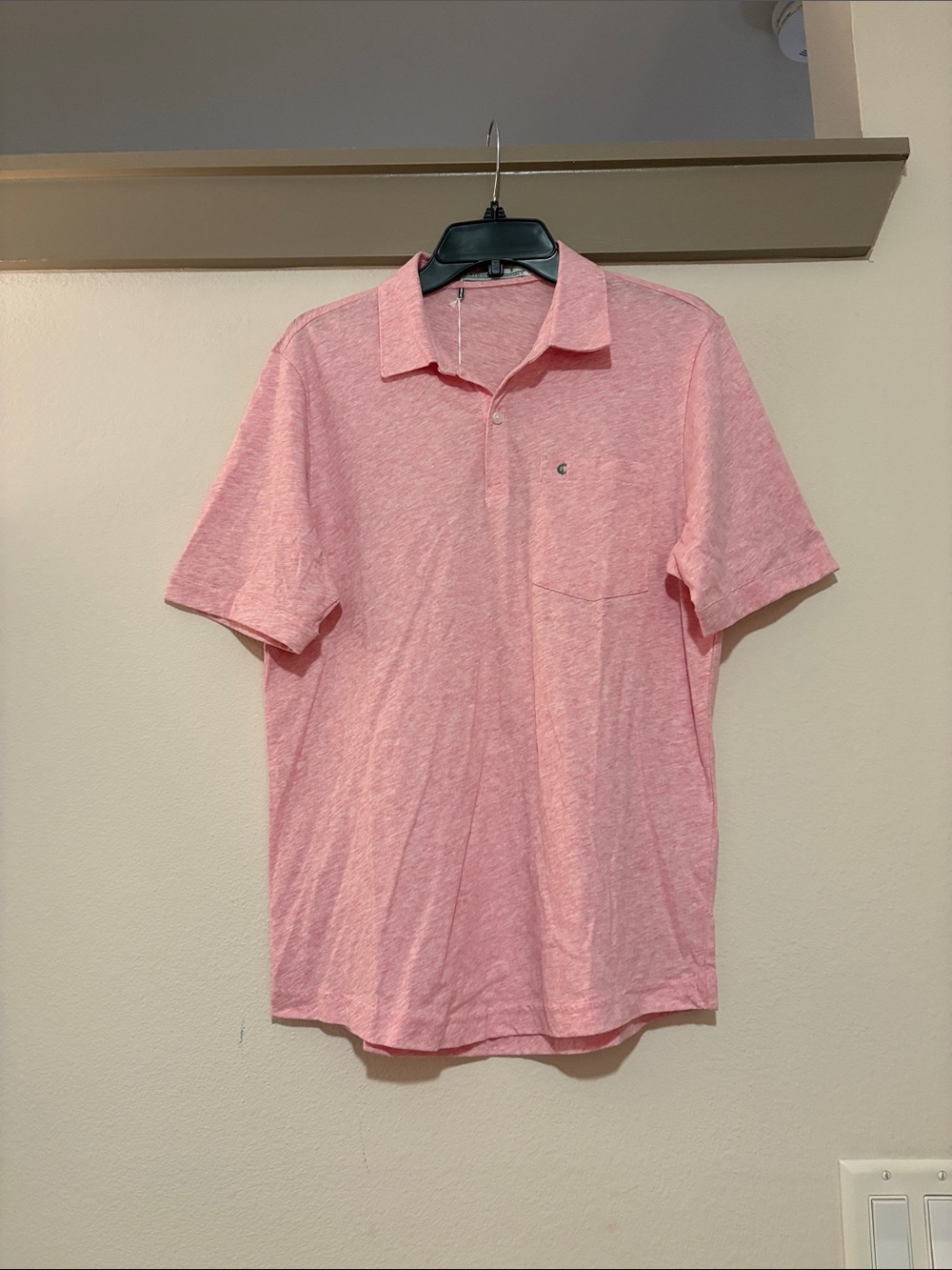 Criquet Men’s Heather Pink Polo Shirt SZ S NWT